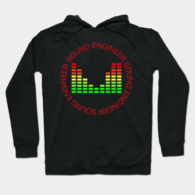 sound engineer audio engineering equalizer logo Hoodie by PrisDesign99